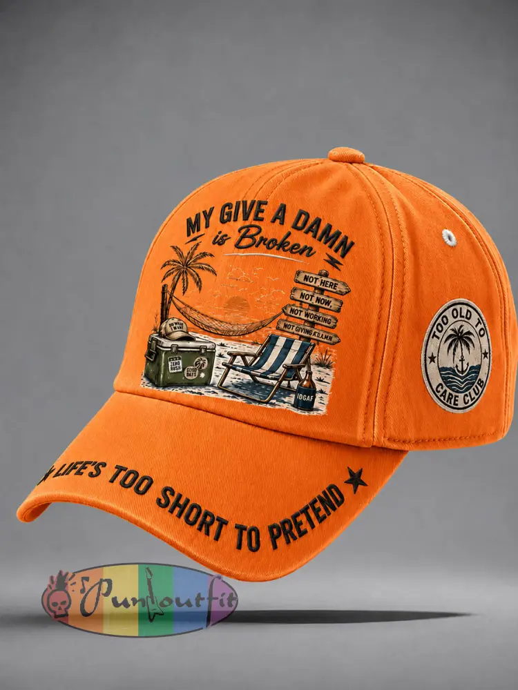 ’Too Old to Care Club’ unisex hats - Orange · ONE