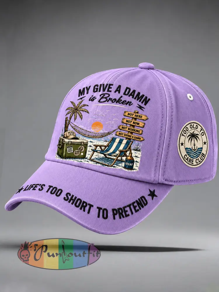 ’Too Old to Care Club’ unisex hats - Purple · ONE