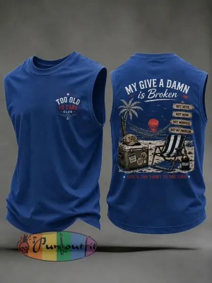 Men’s ’my give a damn is broken’ vests - Deep Blue · S