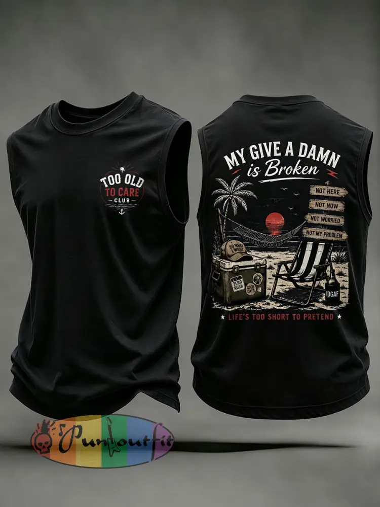 Men’s ’my give a damn is broken’ vests - Black · S