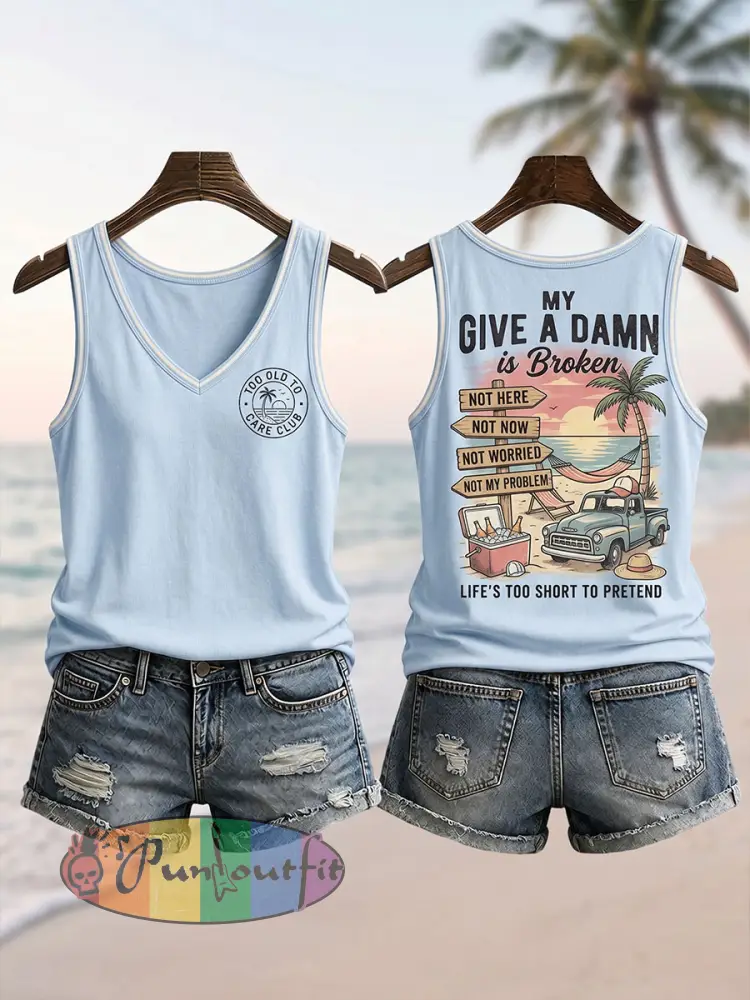Women’s Too Old To Care Club Tank Top - As picture · S