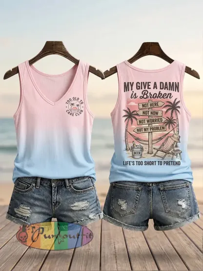 Women’s Too Old To Care Club Tank Top - As picture · S
