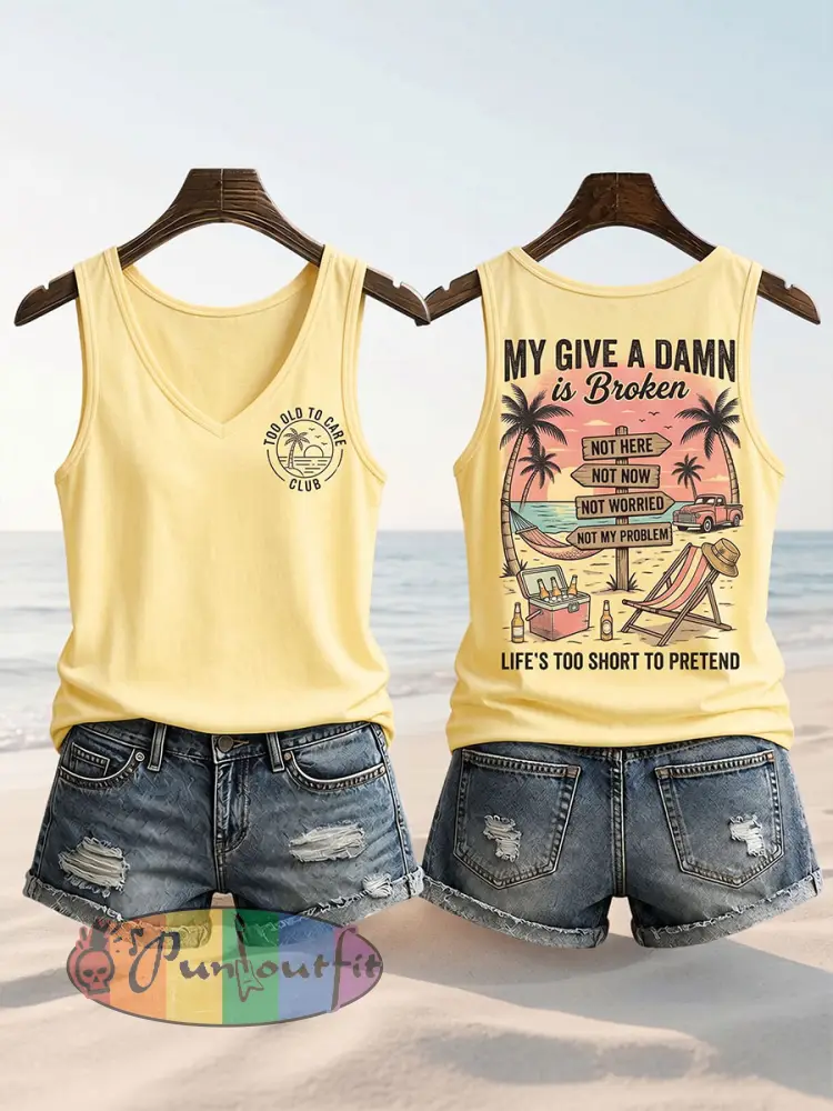 Women’s Too Old To Care Club Tank Top - As picture · S