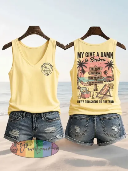 Women’s Too Old To Care Club Tank Top - As picture · S