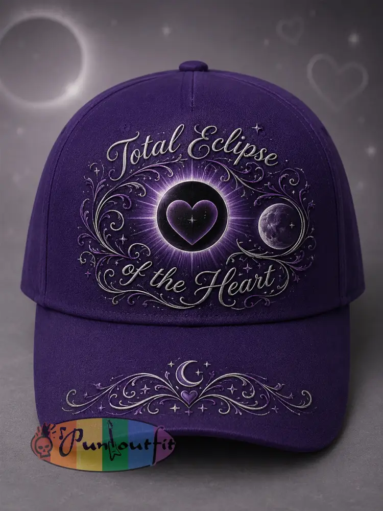 Unisex Total Eclipse Of The Heart Print Hat - Deep Purple · ONE