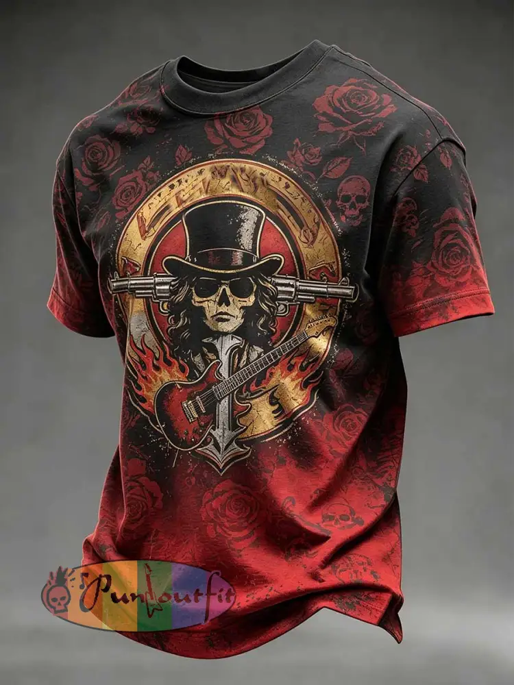 Men’s Retro Guns N’ Roses Printed T-Shirt - As picture · S