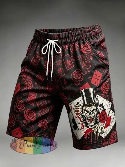 Men’s Retro Guns N’ Roses Rock Print Shorts - As picture · S