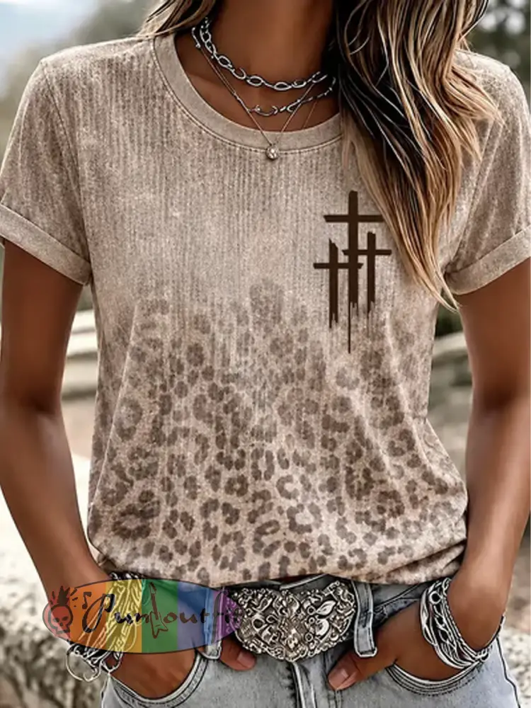 Women’s Western-Style Faith Print short-sleeved T-shirt - As picture · S