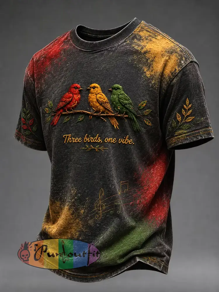 Retro Reggae Music Lover’s Artistic Casual T-Shirt - As picture · S