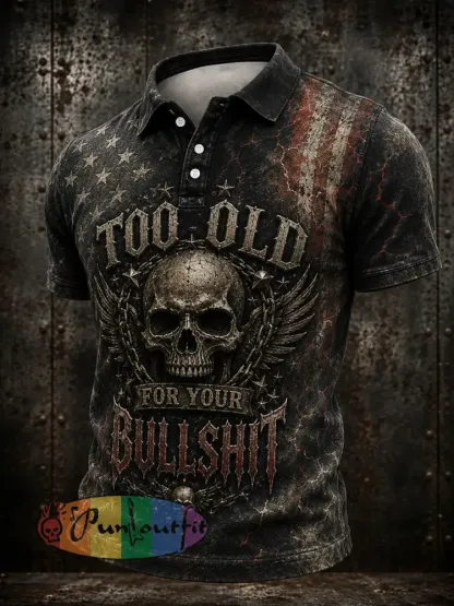 Men’s Too Old For Your Bullshit Print Shirt - As picture · S