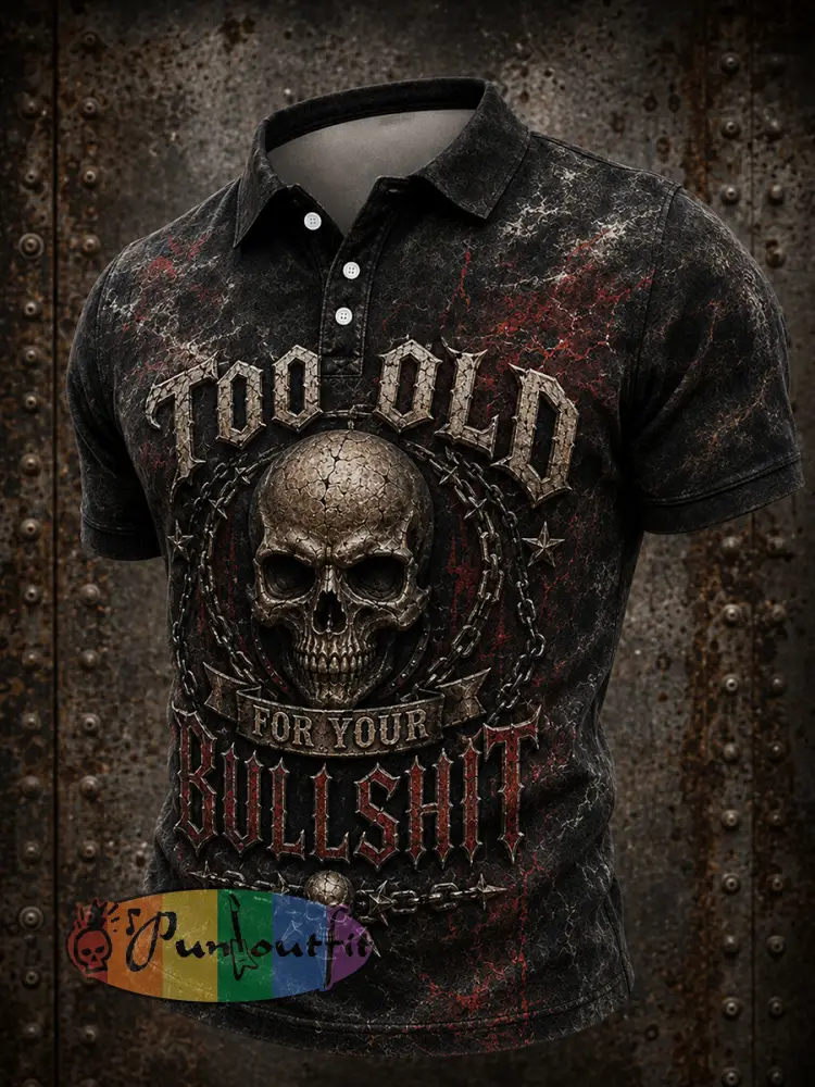 Men’s Too Old For Your Bullshit Print Shirt - As picture · S