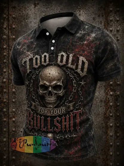 Men’s Too Old For Your Bullshit Print Shirt - As picture · S
