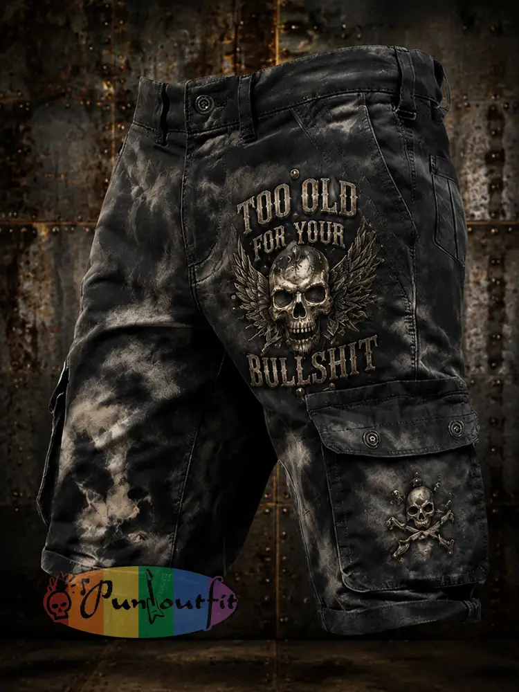Men’s Too Old For Your Bullshit Print Shorts - As picture · S