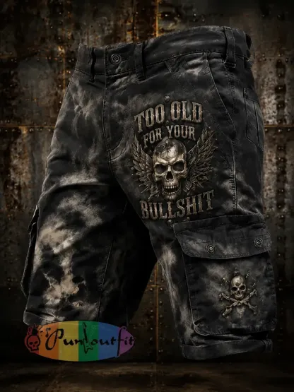 Men’s Too Old For Your Bullshit Print Shorts - As picture · S