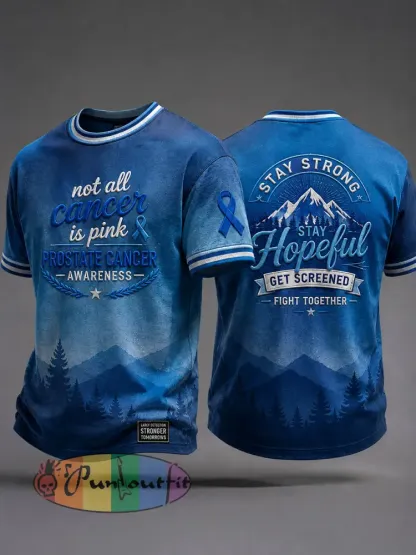 Men’s ’not all cancer is pink prostate cancer awareness’ T-shirts - Blue · S