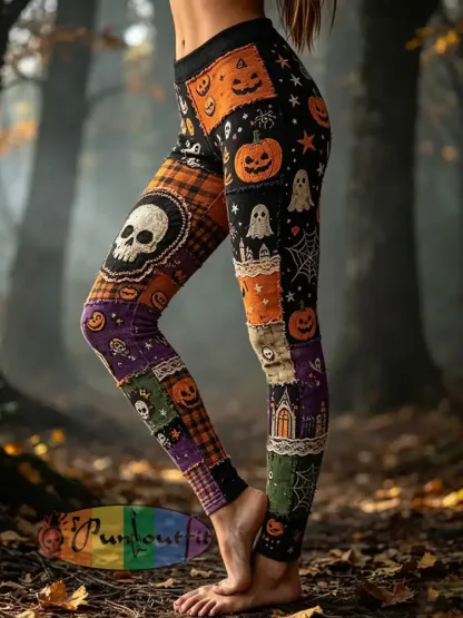 Women’s Gothic Style Stretch Leggings - As picture · S