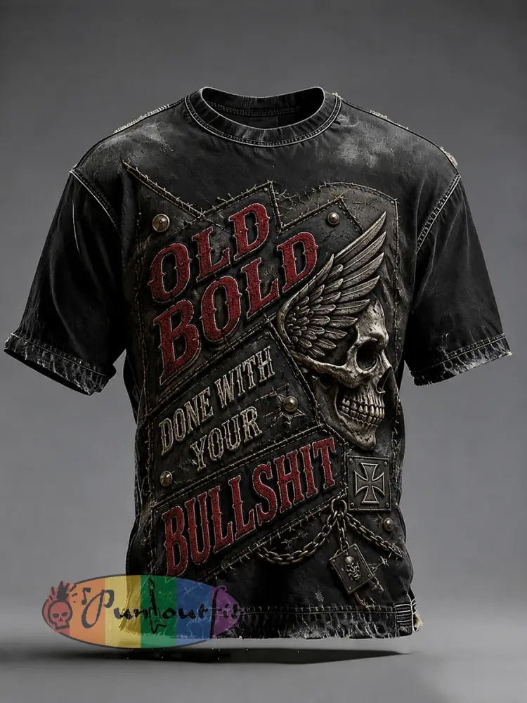 Men’s Old Fuckers Club Printed Casual T-shirt - As picture · S