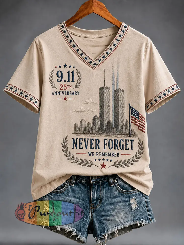 Women’s 9.11 Never Forget Short-sleeved T-shirt - Apricot · S