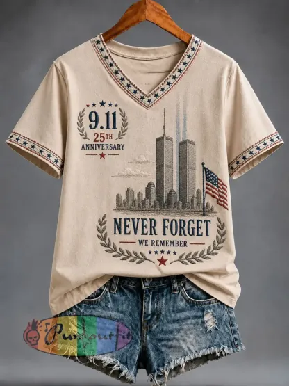 Women’s 9.11 Never Forget Short-sleeved T-shirt - Apricot · S
