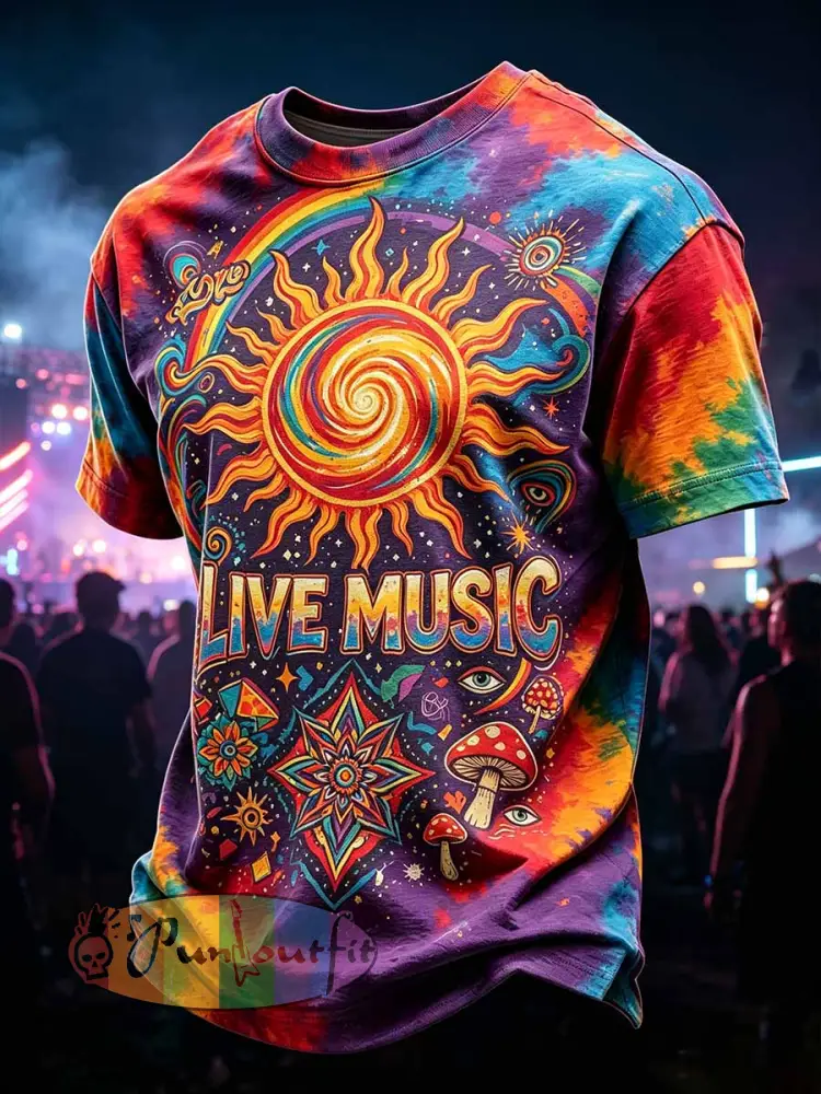 Men’s Psychedelic Rock Grateful Dead Art Print T-Shirt - As picture · S