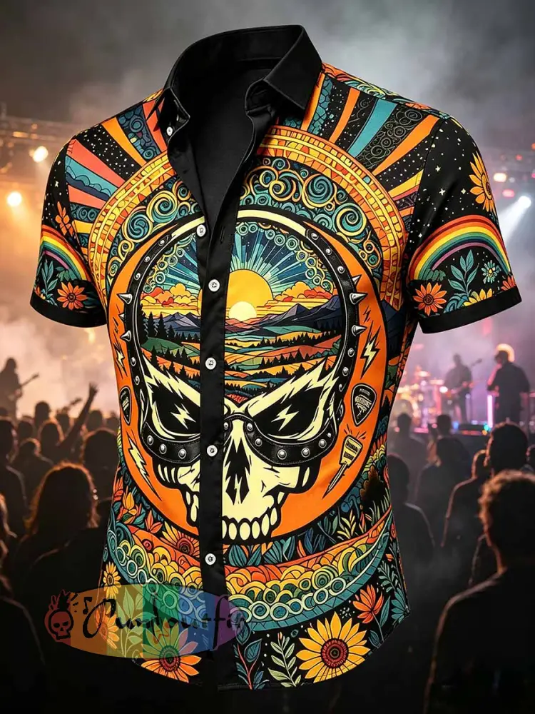 Men’s Psychedelic Rock Grateful Dead Art Print Shirt - As picture · S
