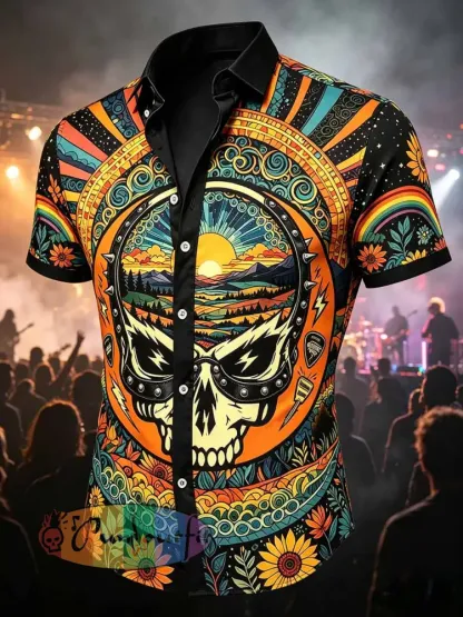 Men’s Psychedelic Rock Grateful Dead Art Print Shirt - As picture · S