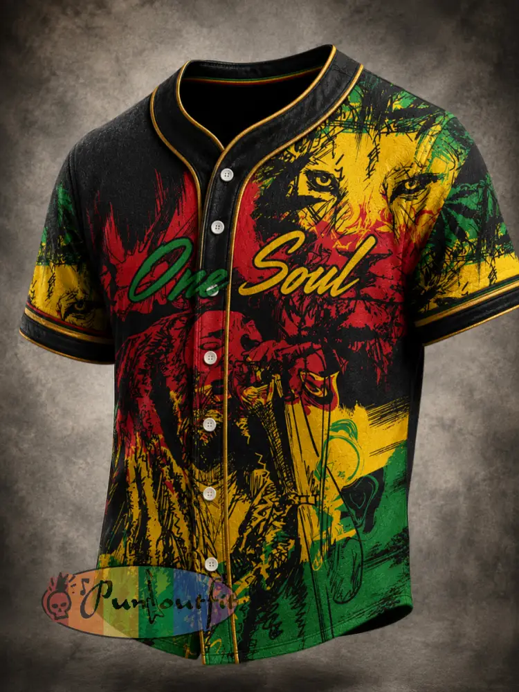 Retro Reggae Music Abstract Art Casual Shirt - As picture · S