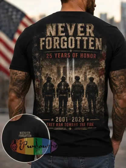 Men’s 9.11 Never Forget Printed T-shirt - Black · S