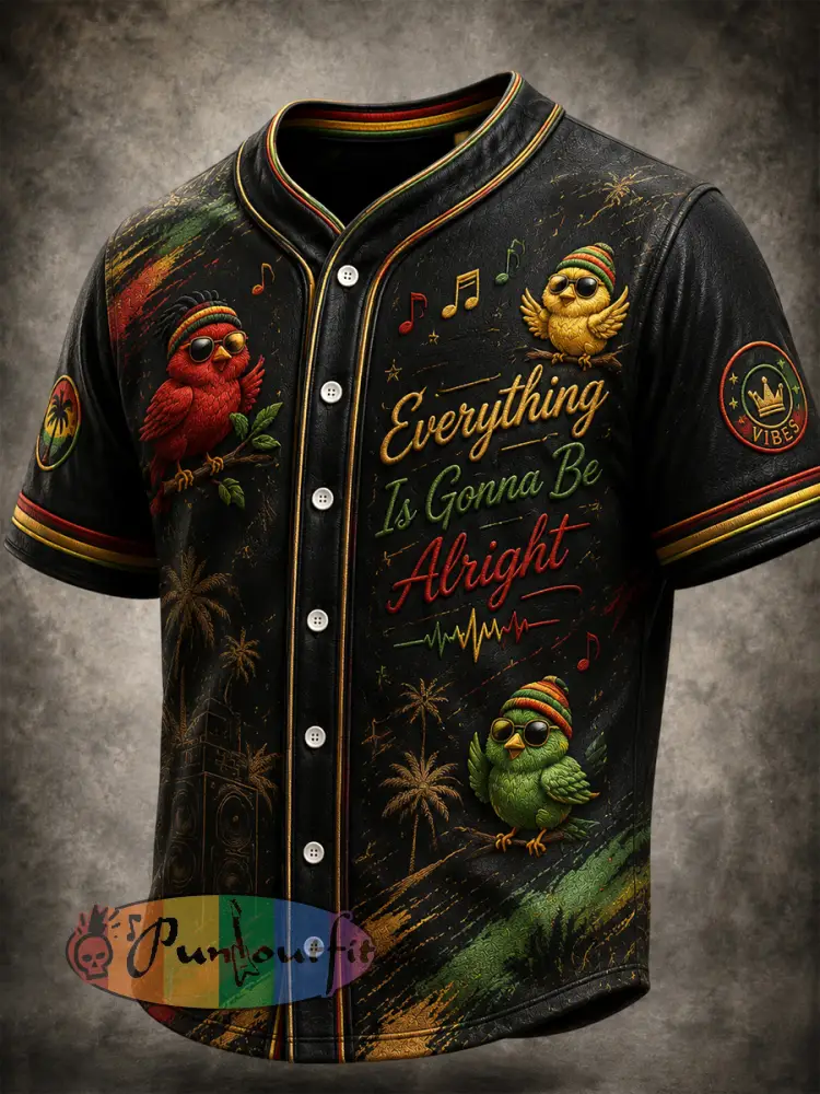 Retro Reggae “Three Little Birds” Casual Shirt - As picture · S