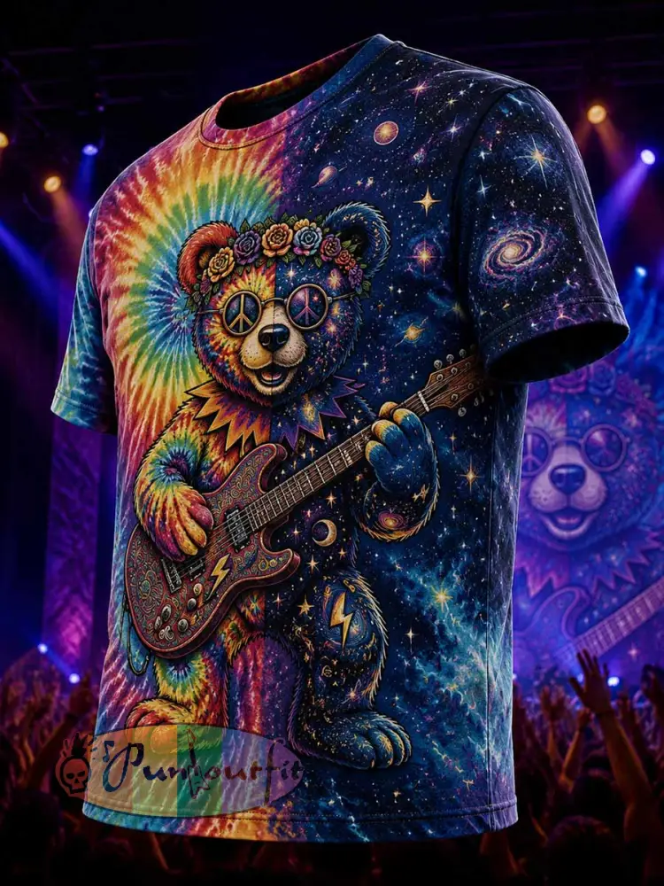 Men’s Psychedelic Rock Grateful Dead Printed T-Shirt - As picture · S