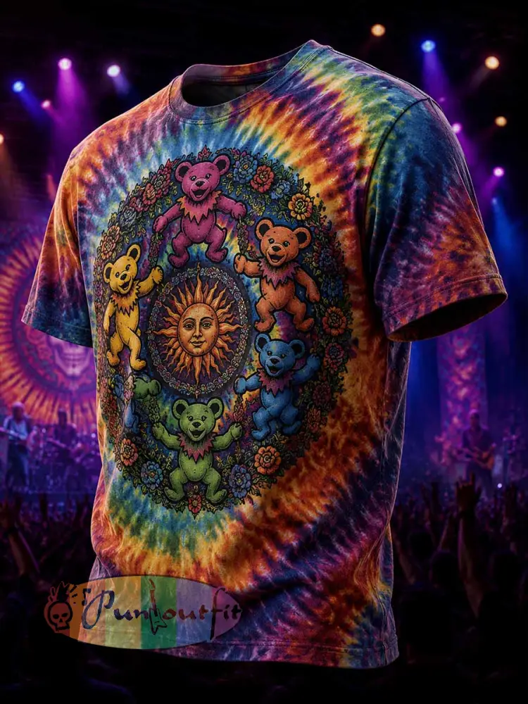 Men’s Psychedelic Rock Grateful Dead Printed T-Shirt - As picture · S