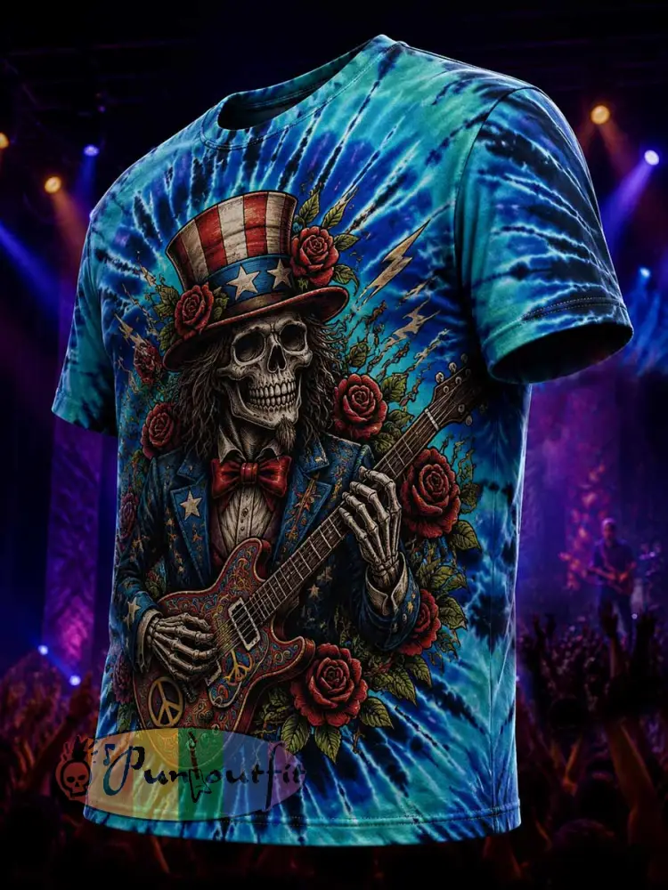 Men’s Psychedelic Rock Grateful Dead Printed T-Shirt - As picture · S