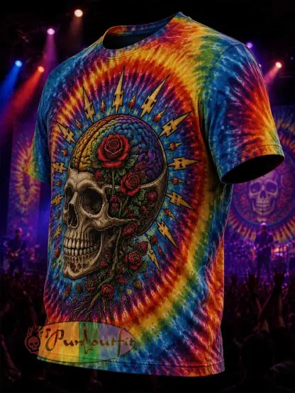 Men’s Psychedelic Rock Grateful Dead Printed T-Shirt - As picture · S