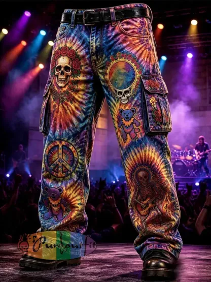 Men’s Psychedelic Rock Grateful Dead Printed Pants - As picture · S