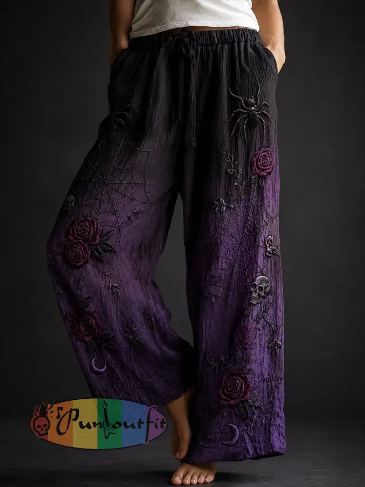 Women’s Gothic Style Cotton Linen Pants - As picture · S