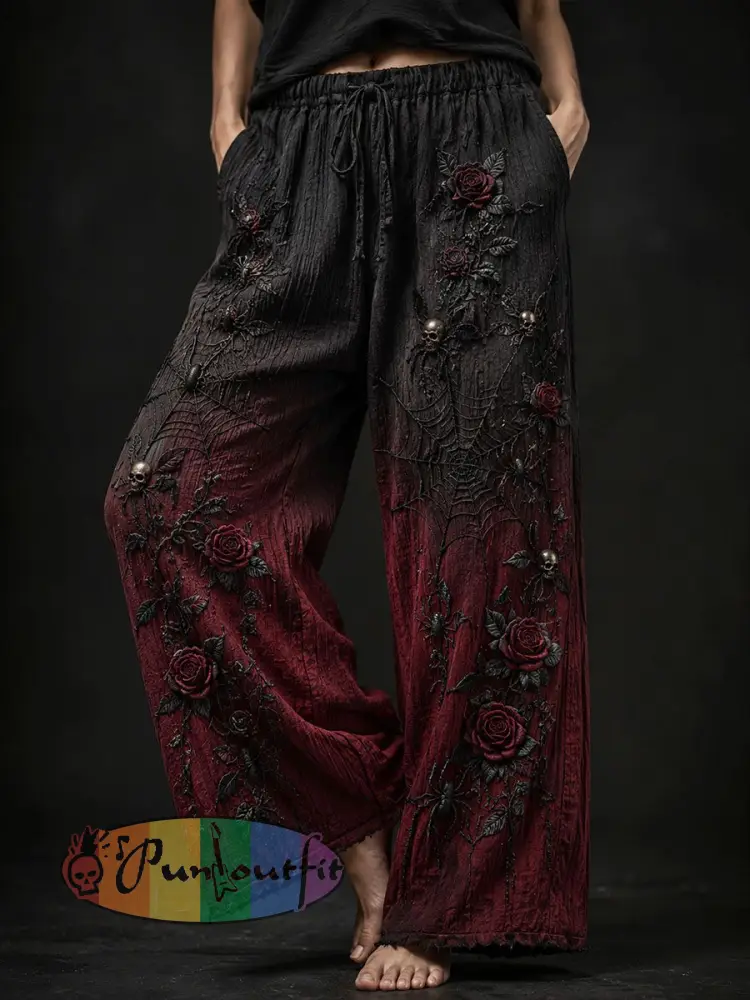 Women’s Gothic Style Cotton Linen Pants - As picture · S