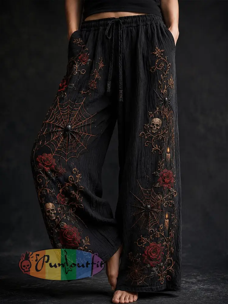 Women’s Gothic Style Cotton Linen Pants - As picture · S