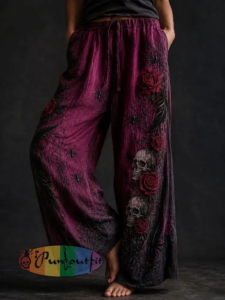Women’s Gothic Style Cotton Linen Pants - As picture · S