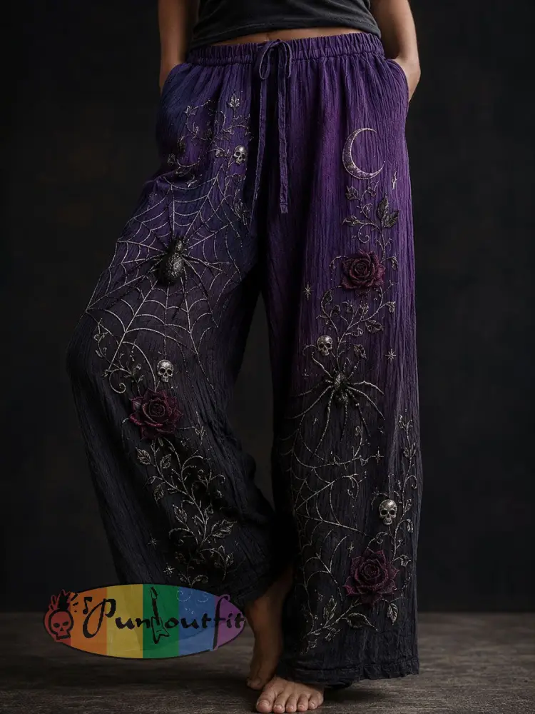Women’s Gothic Style Cotton Linen Pants - As picture · S