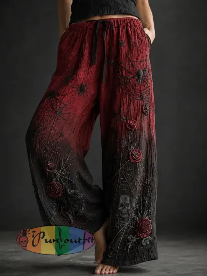 Women’s Gothic Style Cotton Linen Pants - As picture · S
