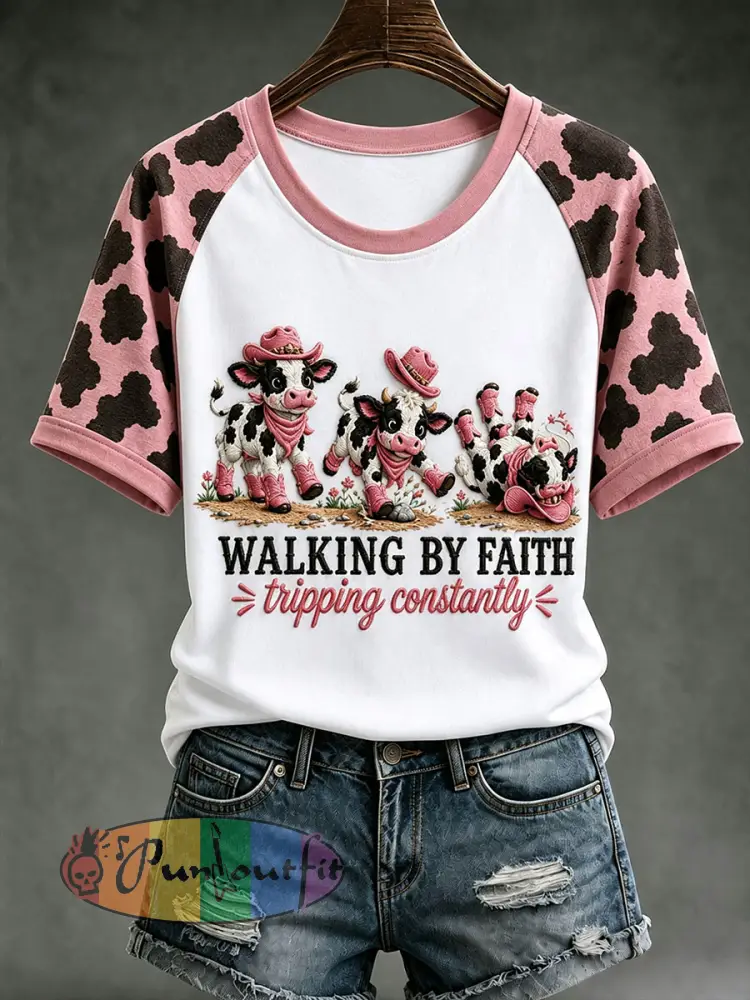 Women’s Walking By Faith Tipping Constantly Round Neck Short Sleeve T-shirt - White · S