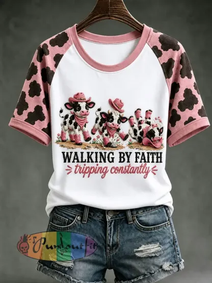 Women’s Walking By Faith Tipping Constantly Round Neck Short Sleeve T-shirt - White · S