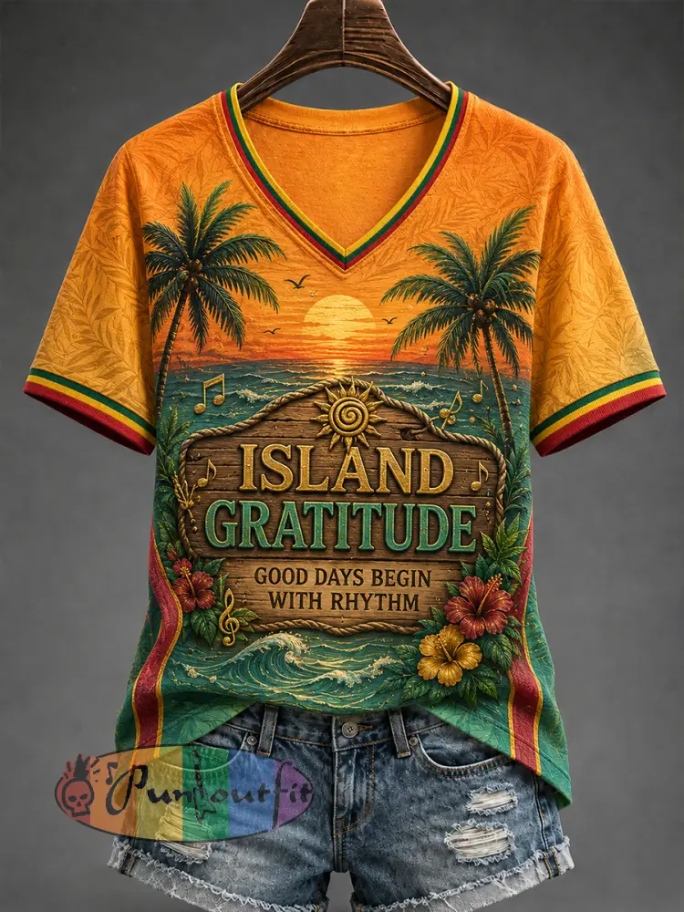Women’s Reggae V-Neck T-Shirt - A · S