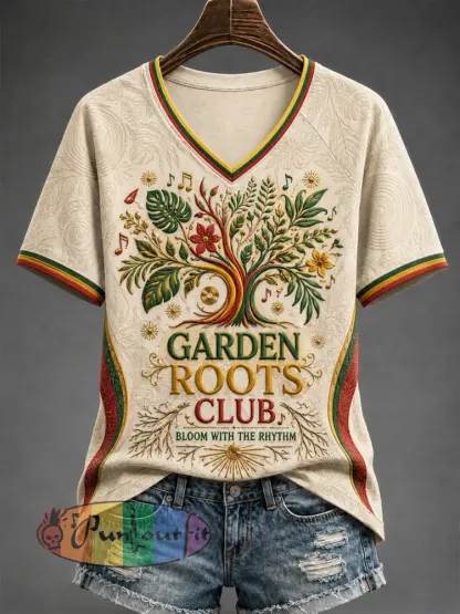 Women’s Reggae V-Neck T-Shirt - A · S