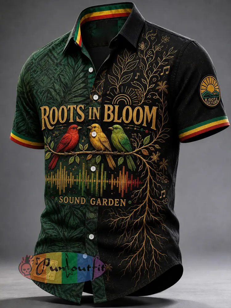 Men’s Reggae Casual Shirt Short Sleeve - A · S