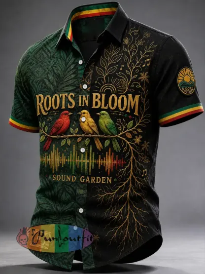 Men’s Reggae Casual Shirt Short Sleeve - A · S