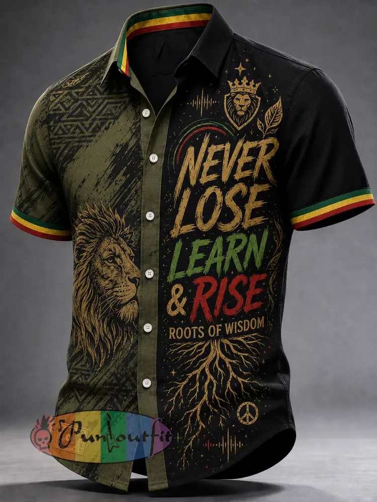Men’s Reggae Casual Shirt Short Sleeve - A · S