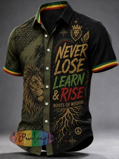 Men’s Reggae Casual Shirt Short Sleeve - A · S