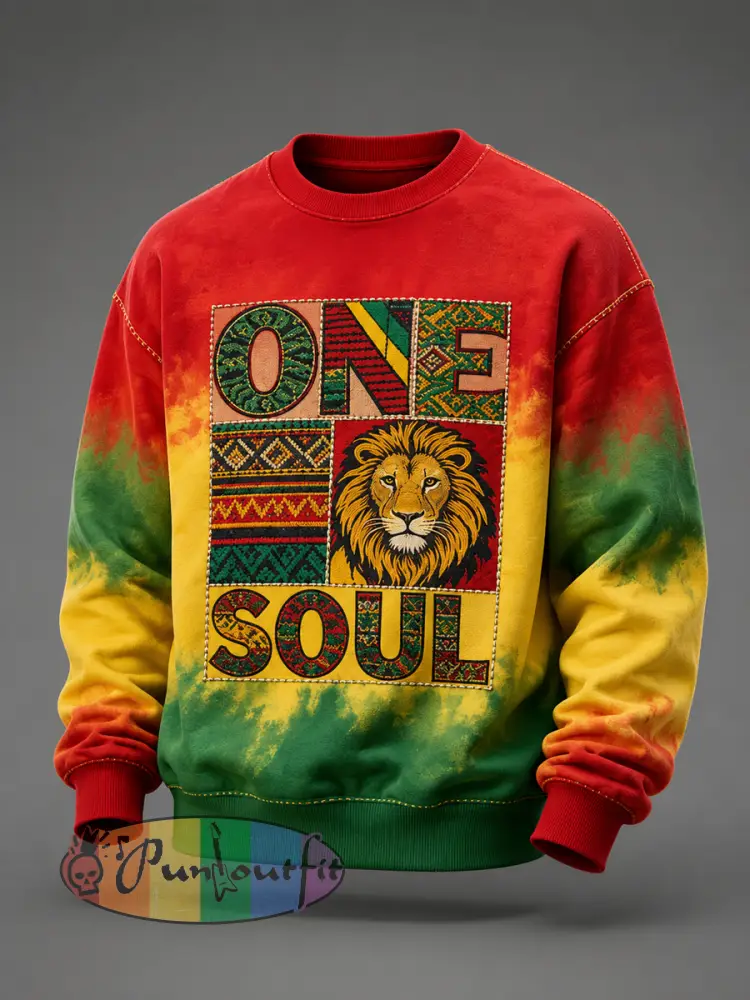 Retro Reggae Artistic Casual Sweatshirt - As picture · S