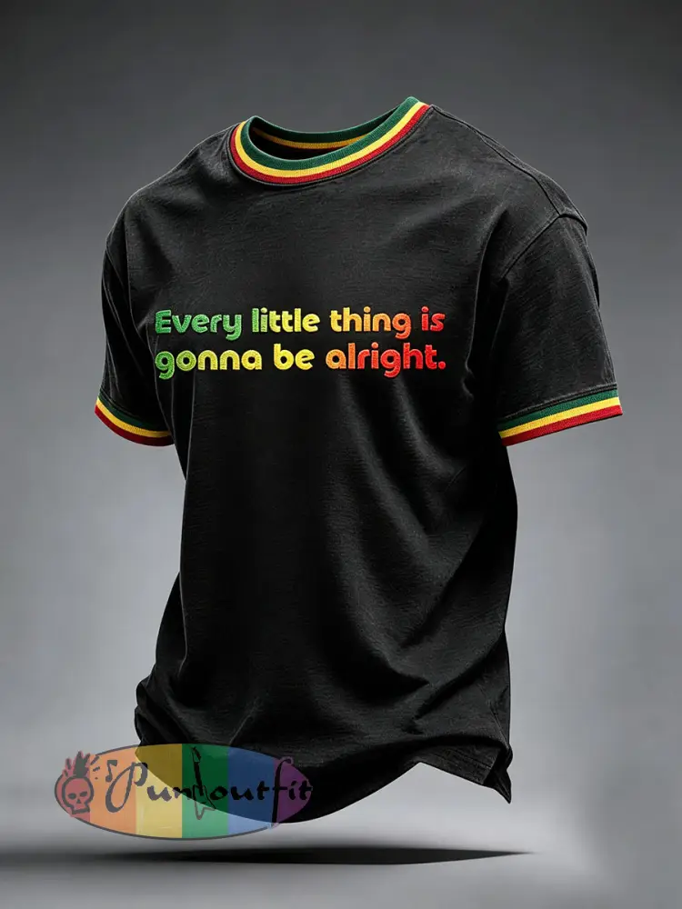 Men’s Every Little Thing Is Gonna Be Alright T-Shirt - Black · S